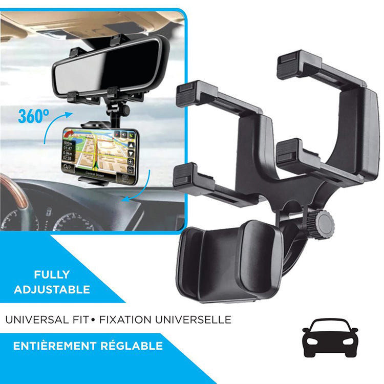 Elink - Support Universel de Téléphone pour Rétroviseur de Voiture, Noir - Simple Boutique