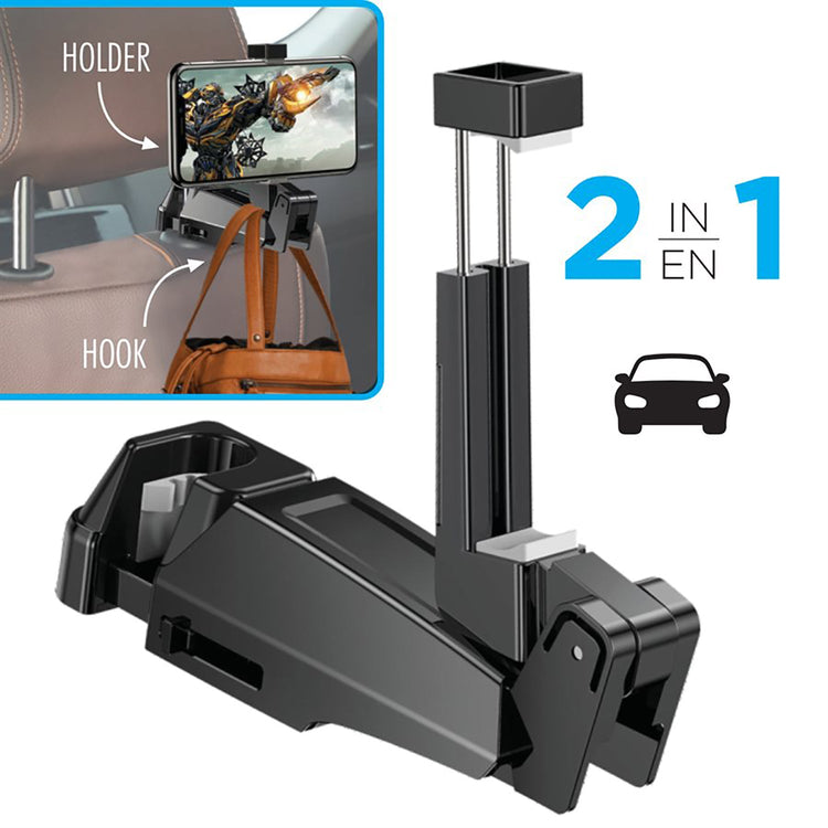 Elink - Support de Téléphone Universel 2 en 1 pour Siège Arrière de Voiture, Noir - Simple Boutique