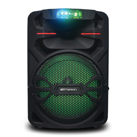 Emerson - Haut-Parleur de Fête Bluetooth Portable avec Lumières Disco, Noir