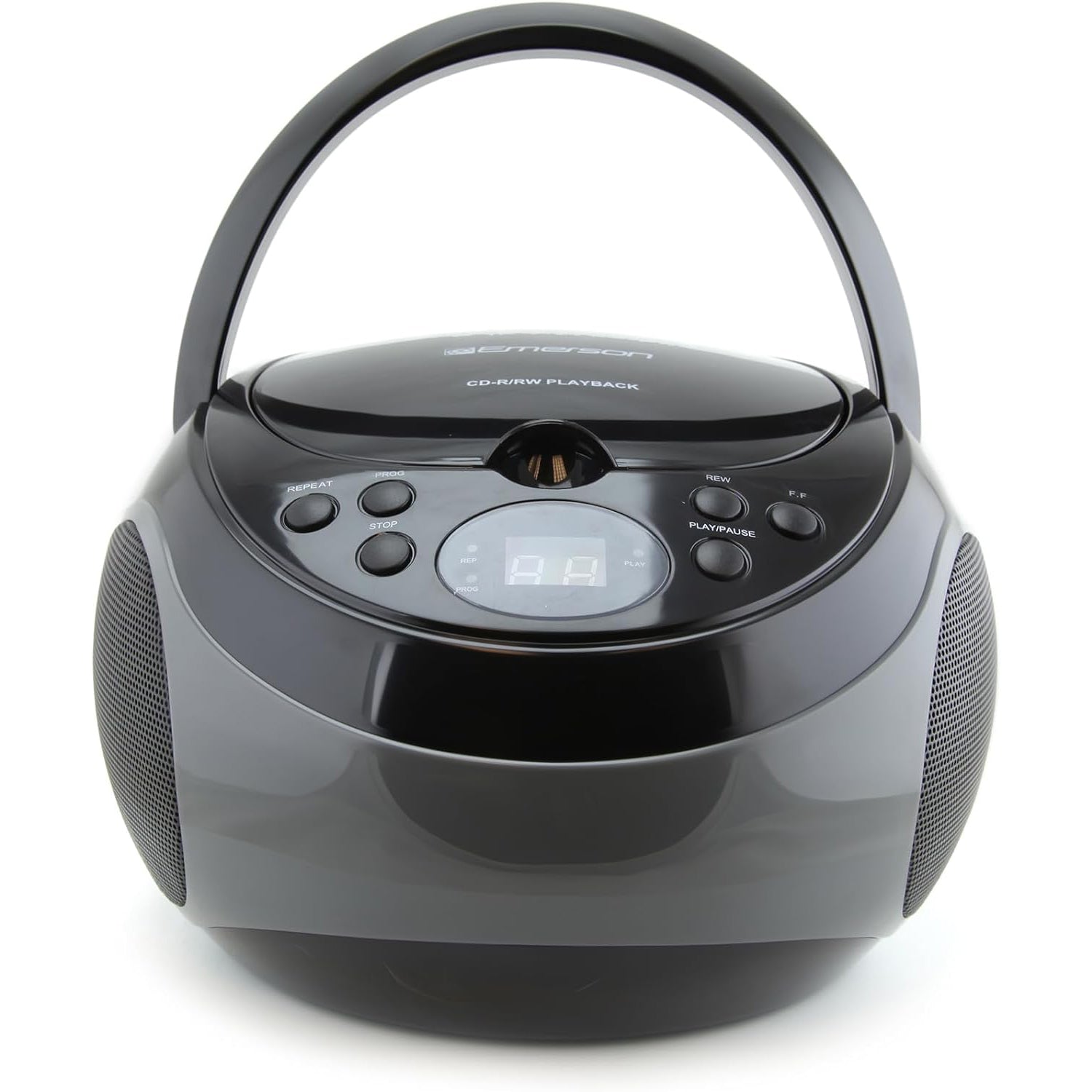 Emerson - Lecteur CD Portable avec Radio Stéréo AM/FM et Prise AUX, Gris - Simple Boutique