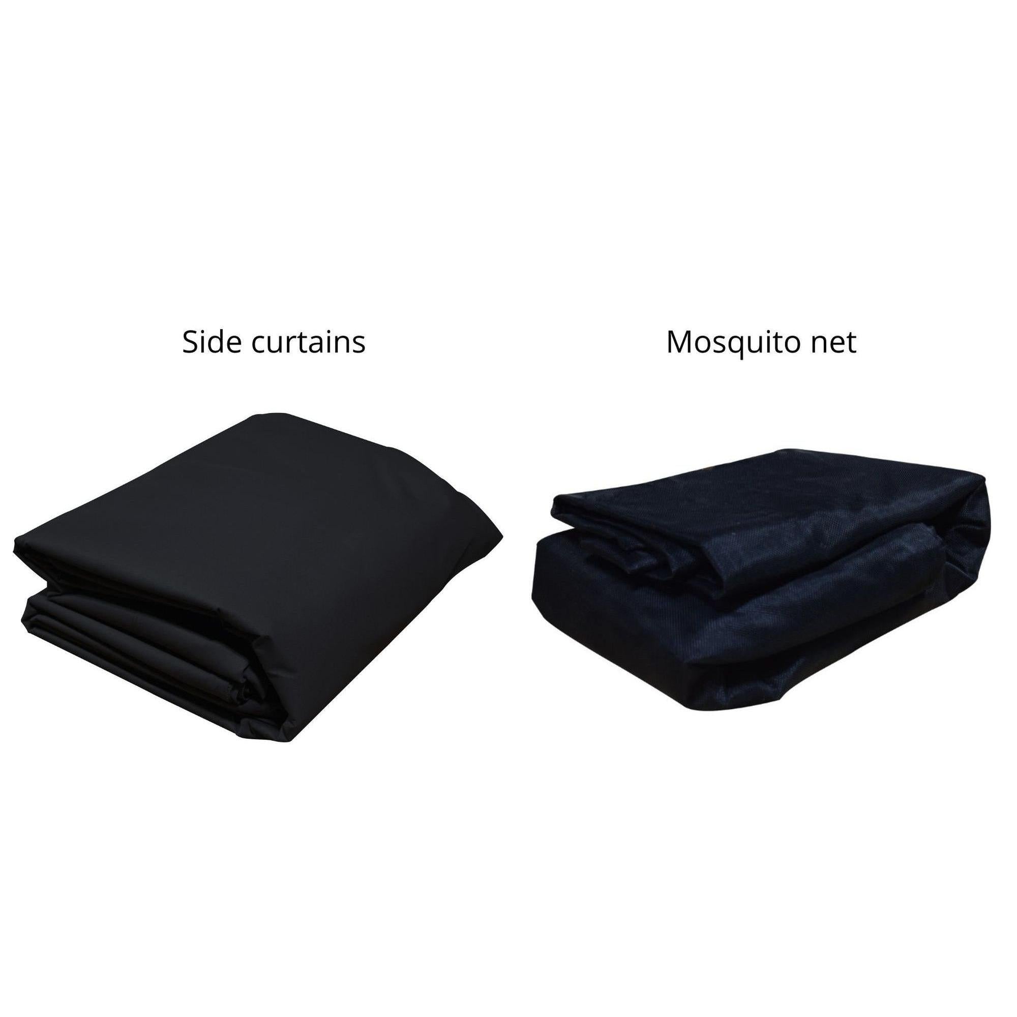 Ensemble Rideaux et Moustiquaire pour Pergola Luméa 10' x 10', Noir - Simple Boutique