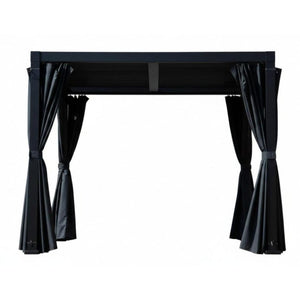 Ensemble Rideaux et Moustiquaire pour Pergola Luméa 10' x 10', Noir - Simple Boutique