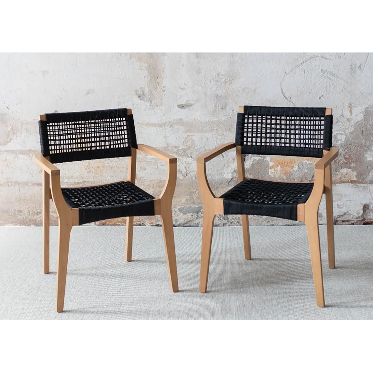 Ensemble de 2 Chaises à Dîner Extérieur Maui, Cadre en Bois D'acacia - Simple Boutique
