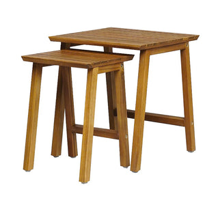 Ensemble de 2 Tables Vario, Interieur/Extérieur, Fabriqué en Bois d'acacia - Simple Boutique