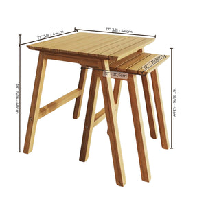 Ensemble de 2 Tables Vario, Interieur/Extérieur, Fabriqué en Bois d'acacia - Simple Boutique