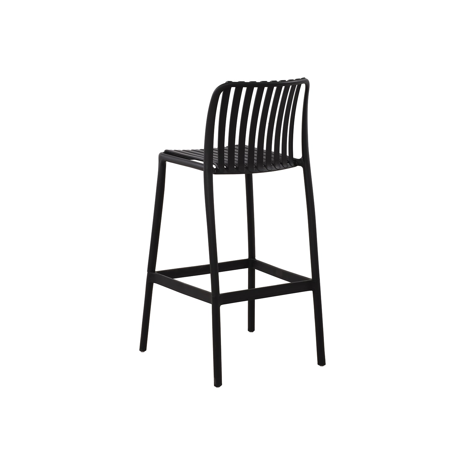 Ensemble de 4 Chaises Hauteur Bar, Intérieur/Extérieur, Noir - Simple Boutique