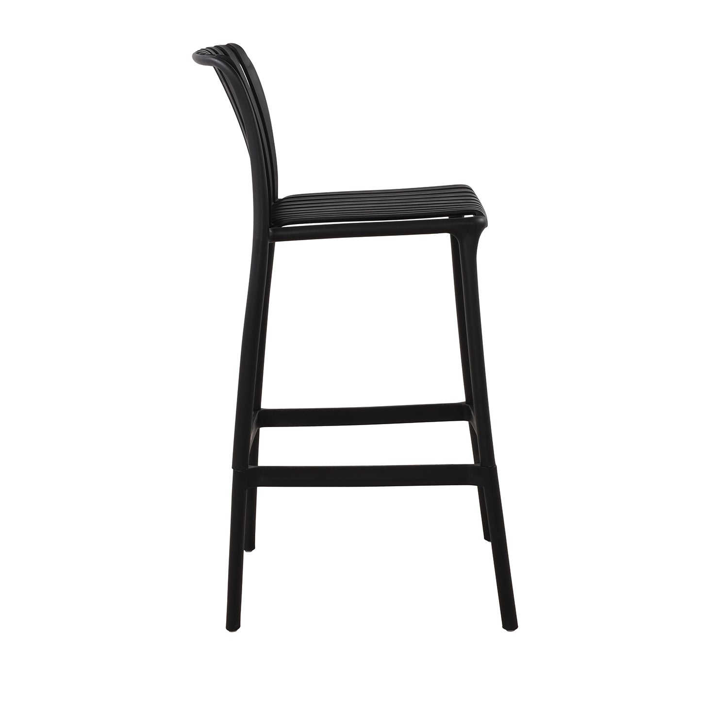 Ensemble de 4 Chaises Hauteur Bar, Intérieur/Extérieur, Noir - Simple Boutique