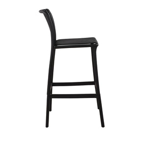 Ensemble de 4 Chaises Hauteur Bar, Intérieur/Extérieur, Noir - Simple Boutique