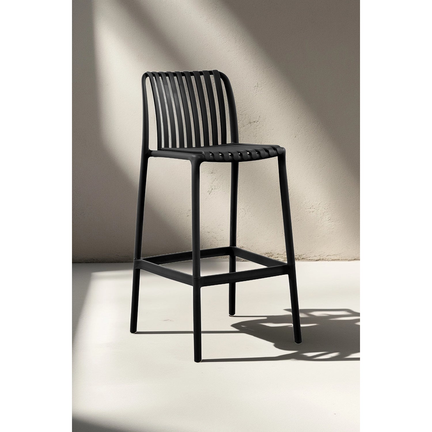 Ensemble de 4 Chaises Hauteur Bar, Intérieur/Extérieur, Noir - Simple Boutique