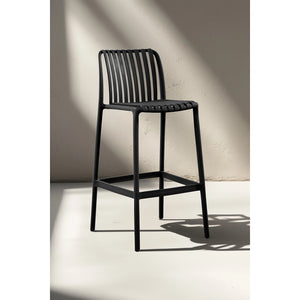 Ensemble de 4 Chaises Hauteur Bar, Intérieur/Extérieur, Noir - Simple Boutique