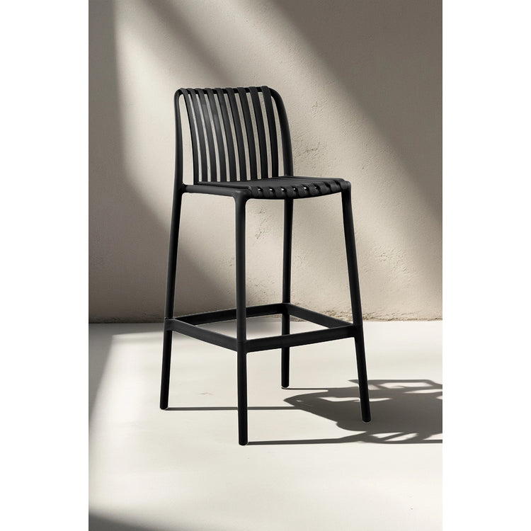 Ensemble de 4 Chaises Hauteur Bar, Intérieur/Extérieur, Noir - Simple Boutique