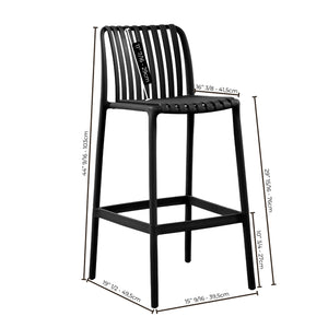 Ensemble de 4 Chaises Hauteur Bar, Intérieur/Extérieur, Noir - Simple Boutique