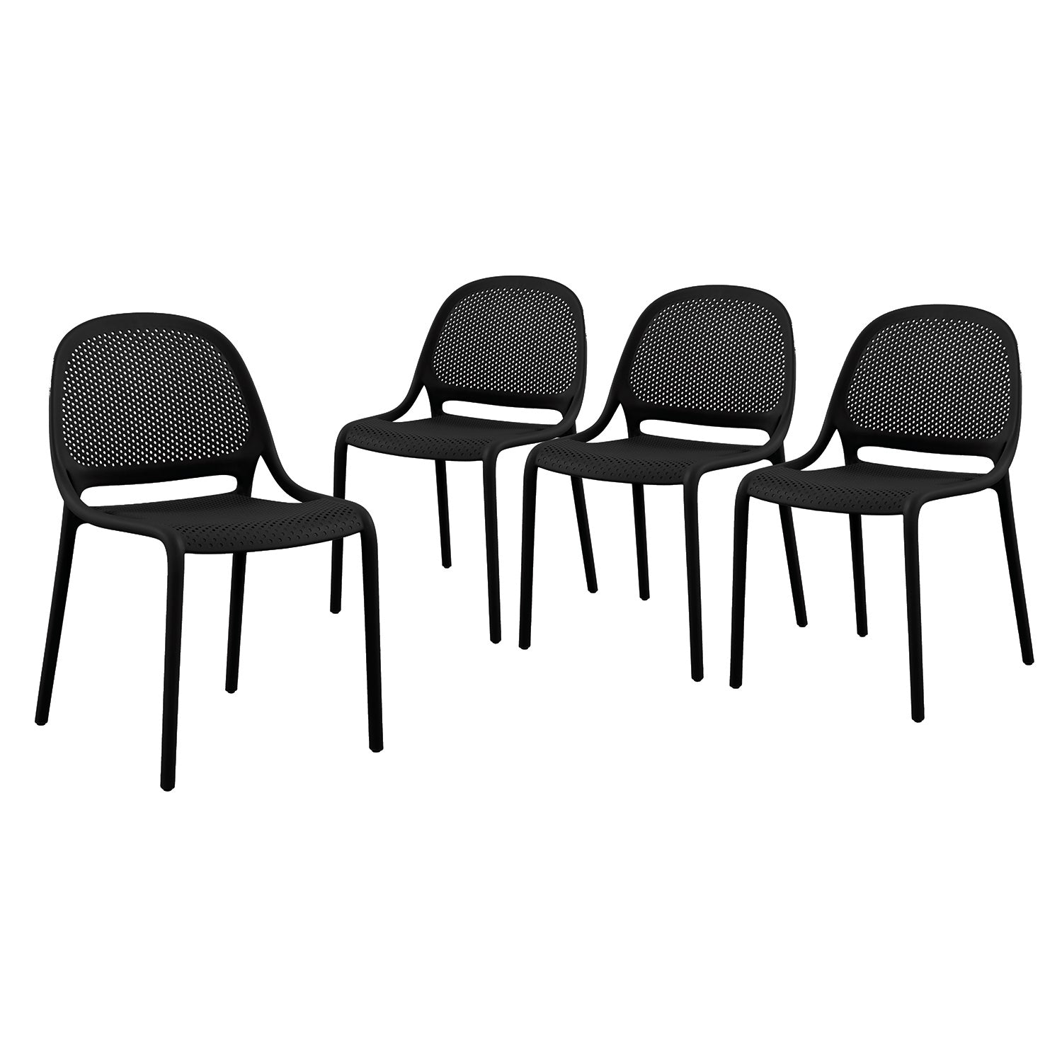 Ensemble de 4 Chaises à Dîner Summer, Intérieur/Extérieur, Noir - Simple Boutique