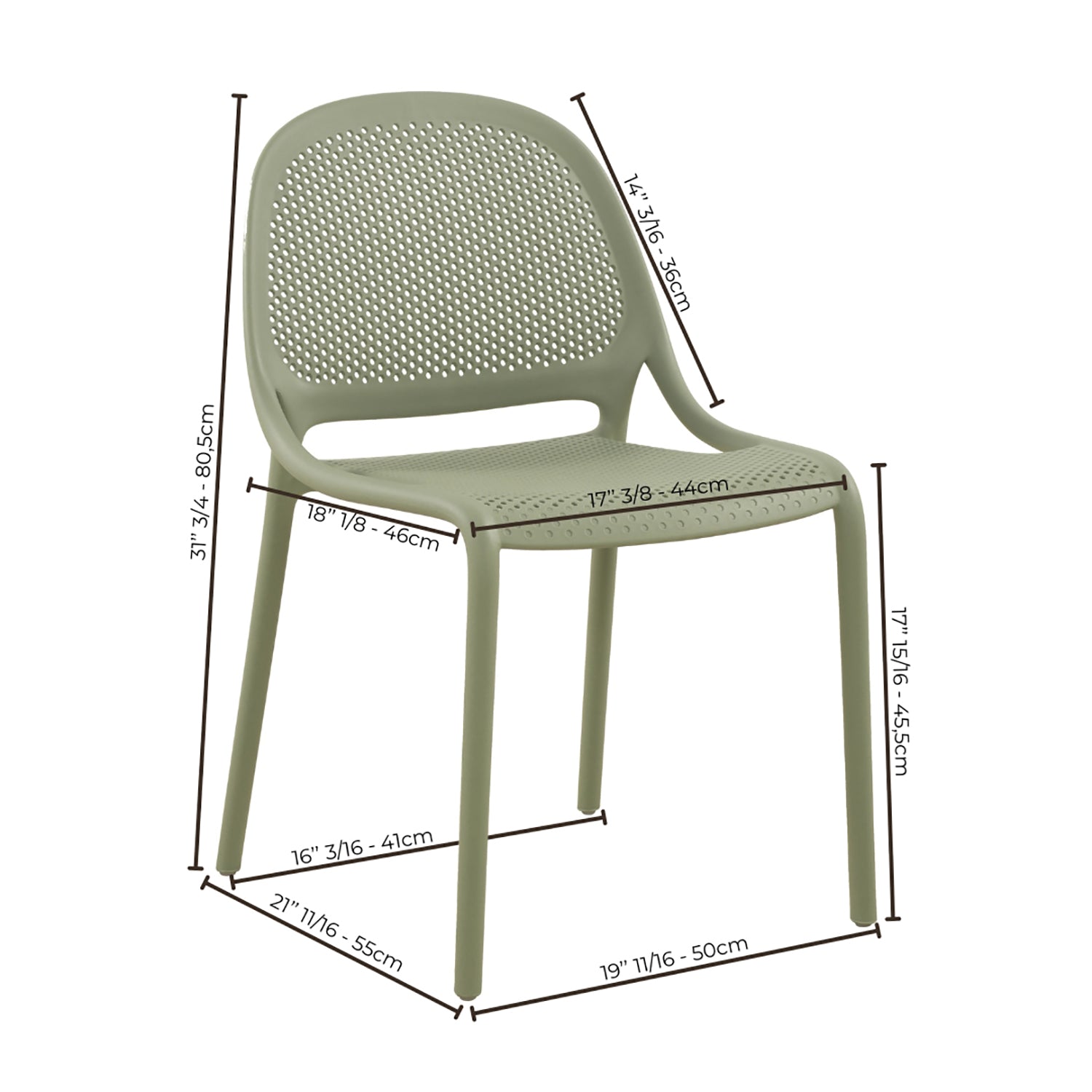 Ensemble de 4 Chaises à Dîner Summer, Intérieur/Extérieur, Vert - Simple Boutique