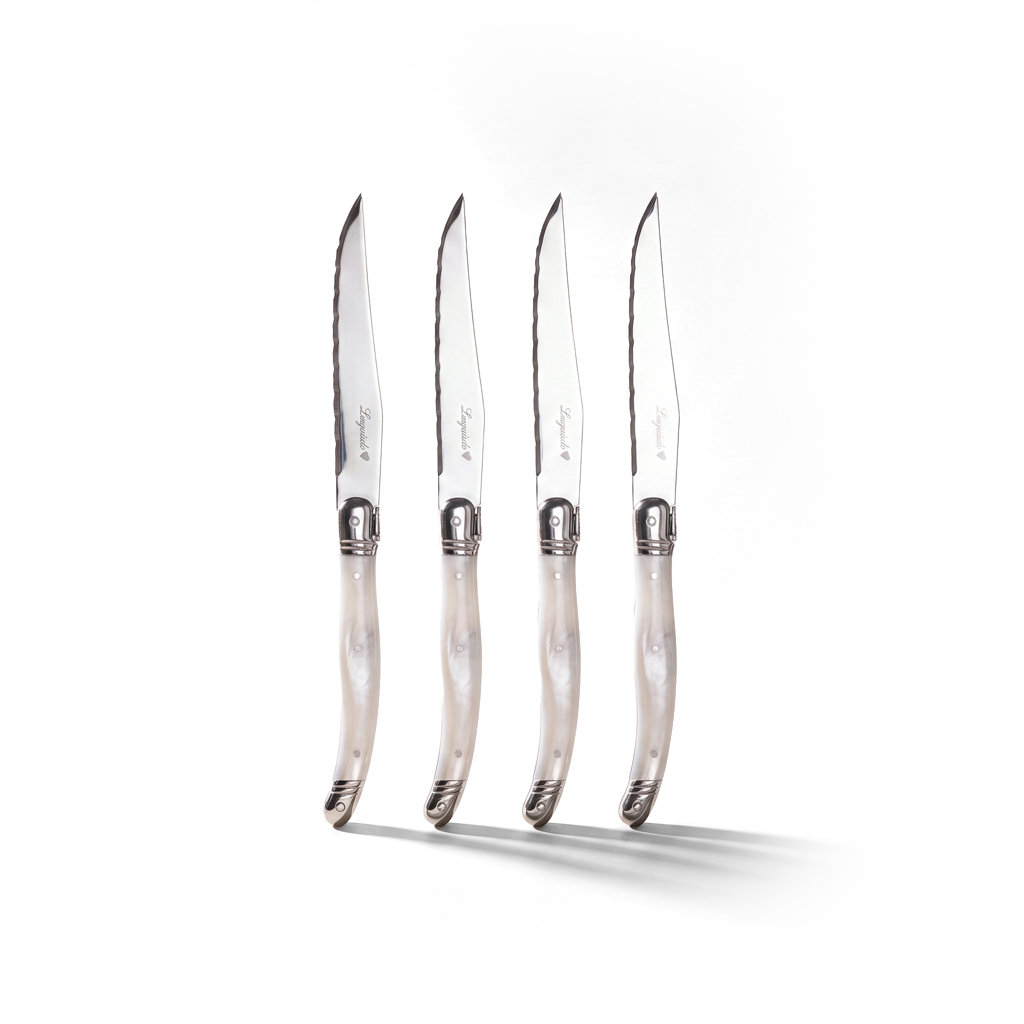 Ensemble de 4 couteaux à steak Laguiole — Manches effet marbre - Simple Boutique