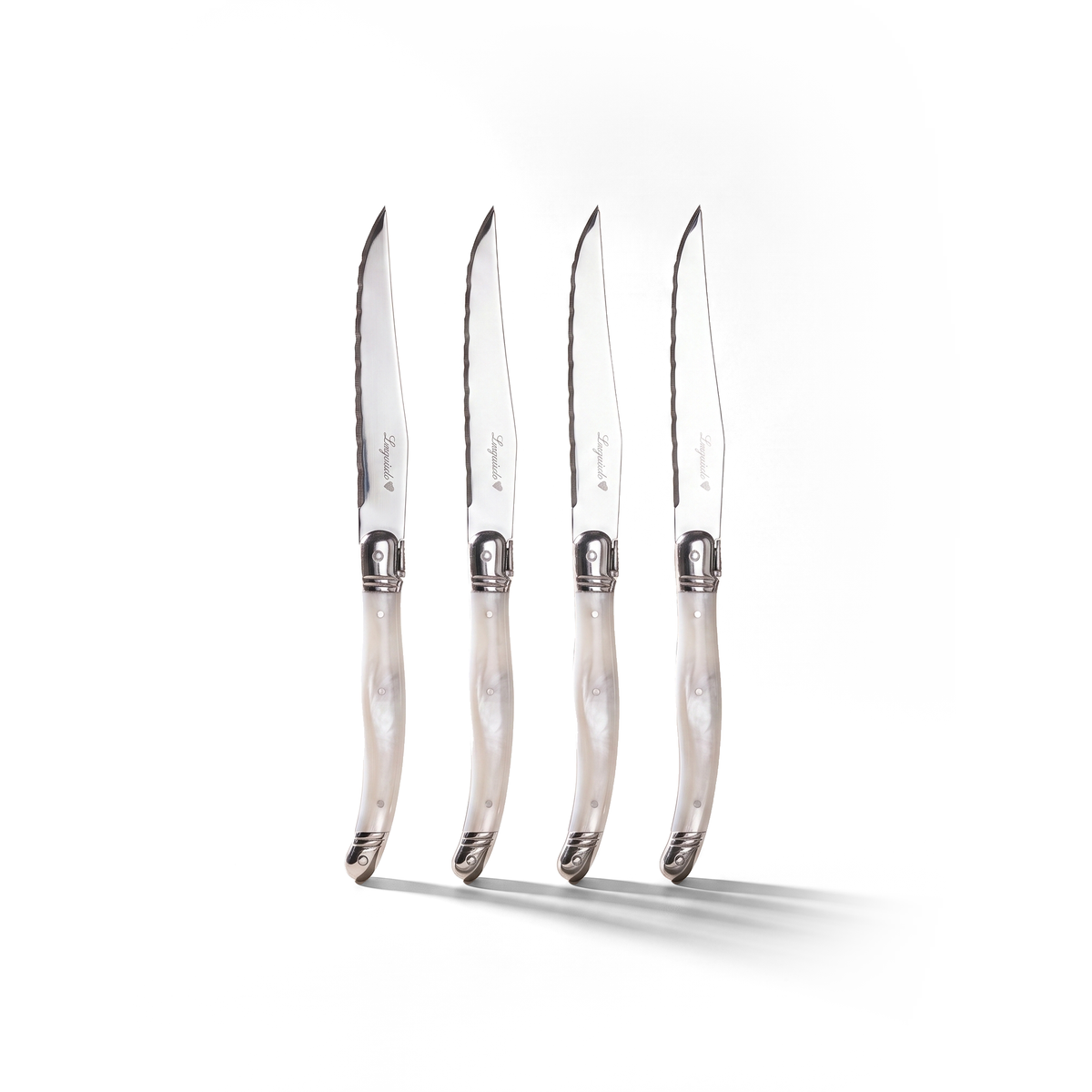 Ensemble de 4 couteaux à steak Laguiole — Manches effet marbre - Simple Boutique
