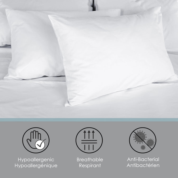 Ensemble de Drap en Bambou, Hypoallergénique, Grandeur Double, Blanc - Simple Boutique