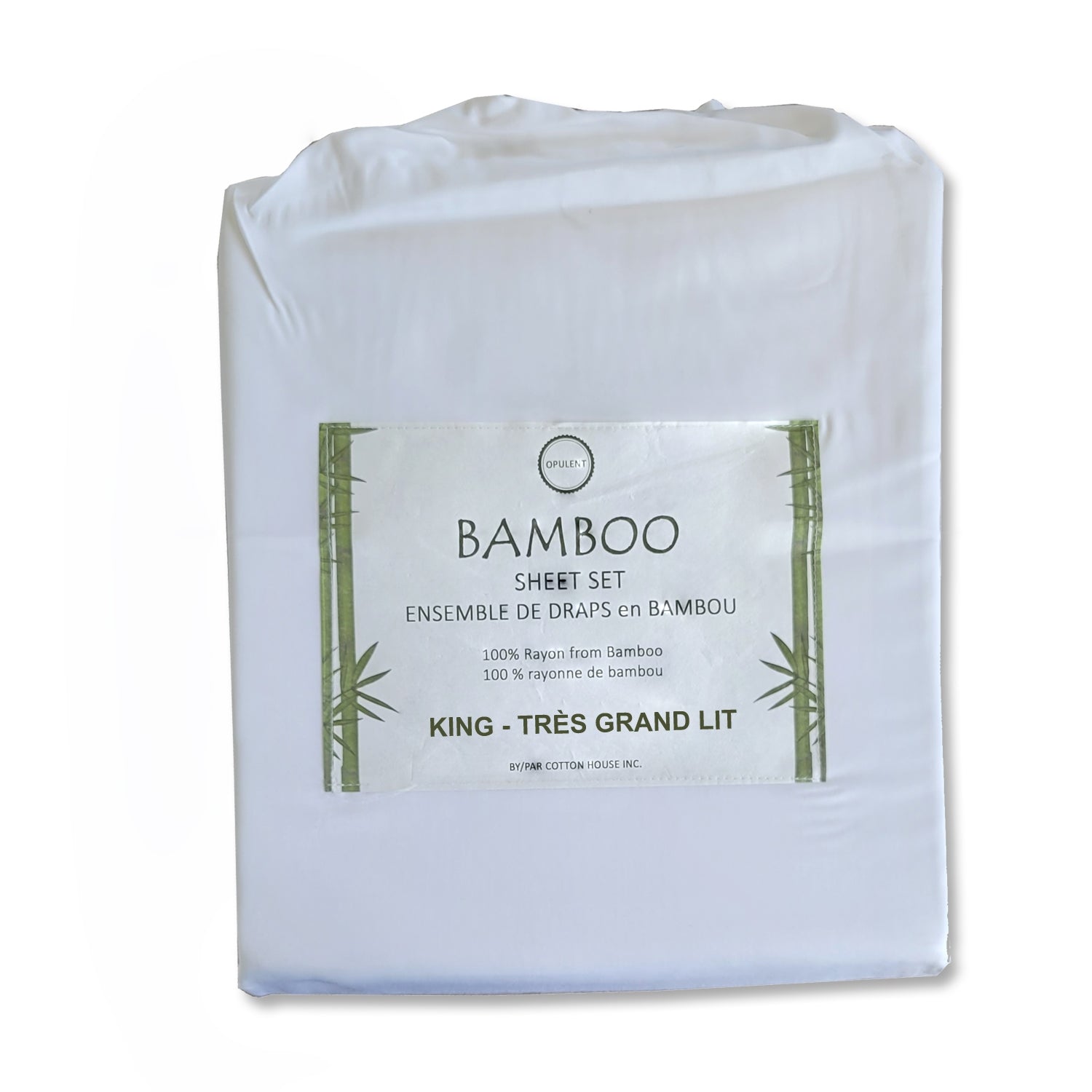Ensemble de Drap en Bambou, Hypoallergénique, Grandeur King, Blanc - Simple Boutique