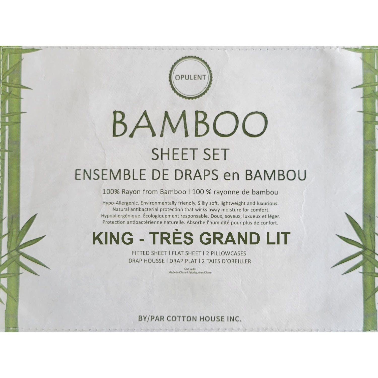 Ensemble de Drap en Bambou, Hypoallergénique, Grandeur King, Rose - Simple Boutique