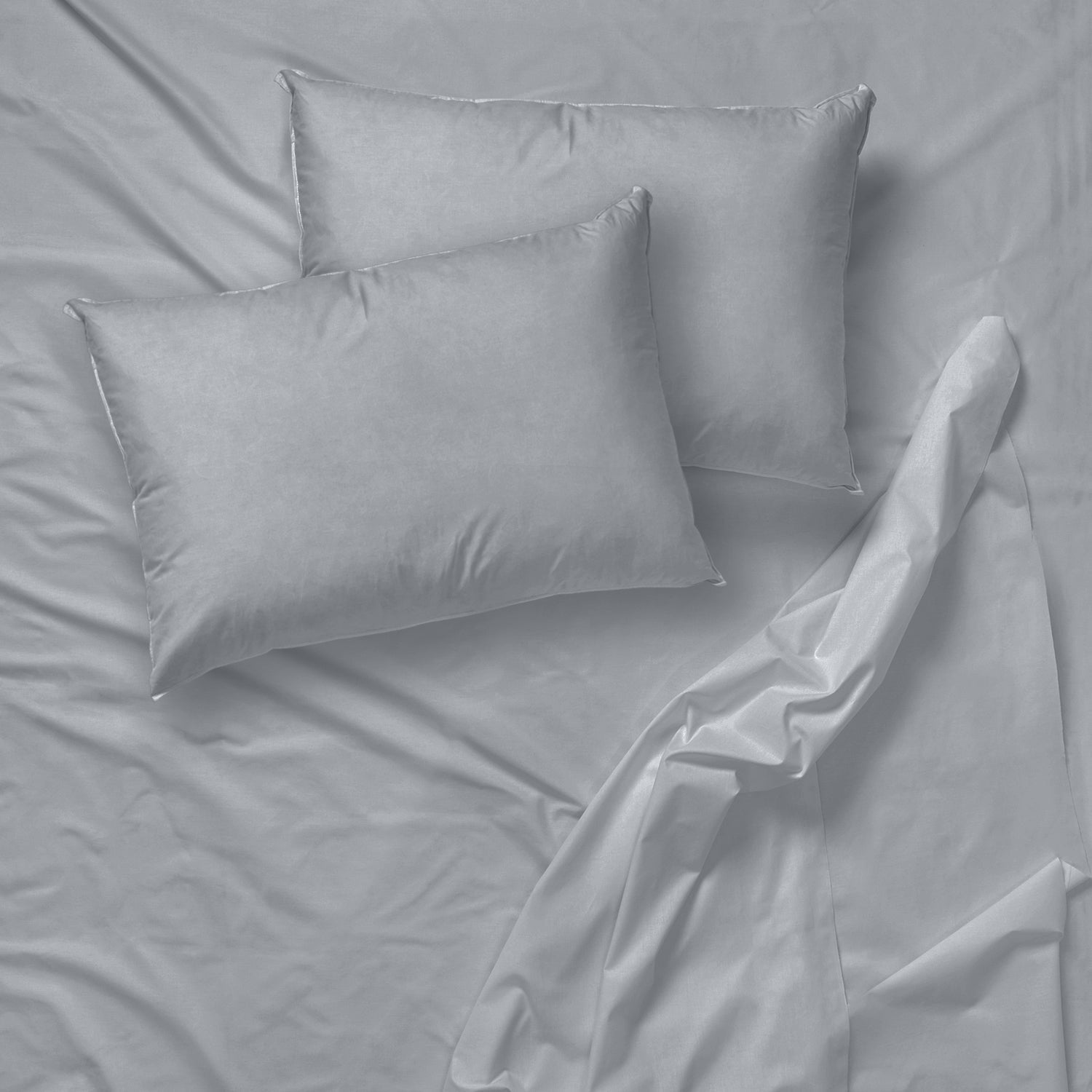 Ensemble de Drap en Microfibre Infroissable, Grandeur Double, Gris Pâle - Simple Boutique