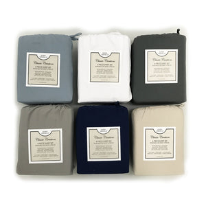 Ensemble de Drap en Microfibre Infroissable, Grandeur Simple, Bleu Foncé - Simple Boutique