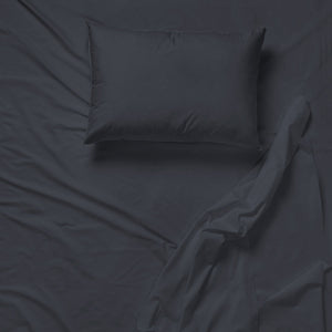 Ensemble de Drap en Microfibre Infroissable, Grandeur Simple, Gris Foncé - Simple Boutique