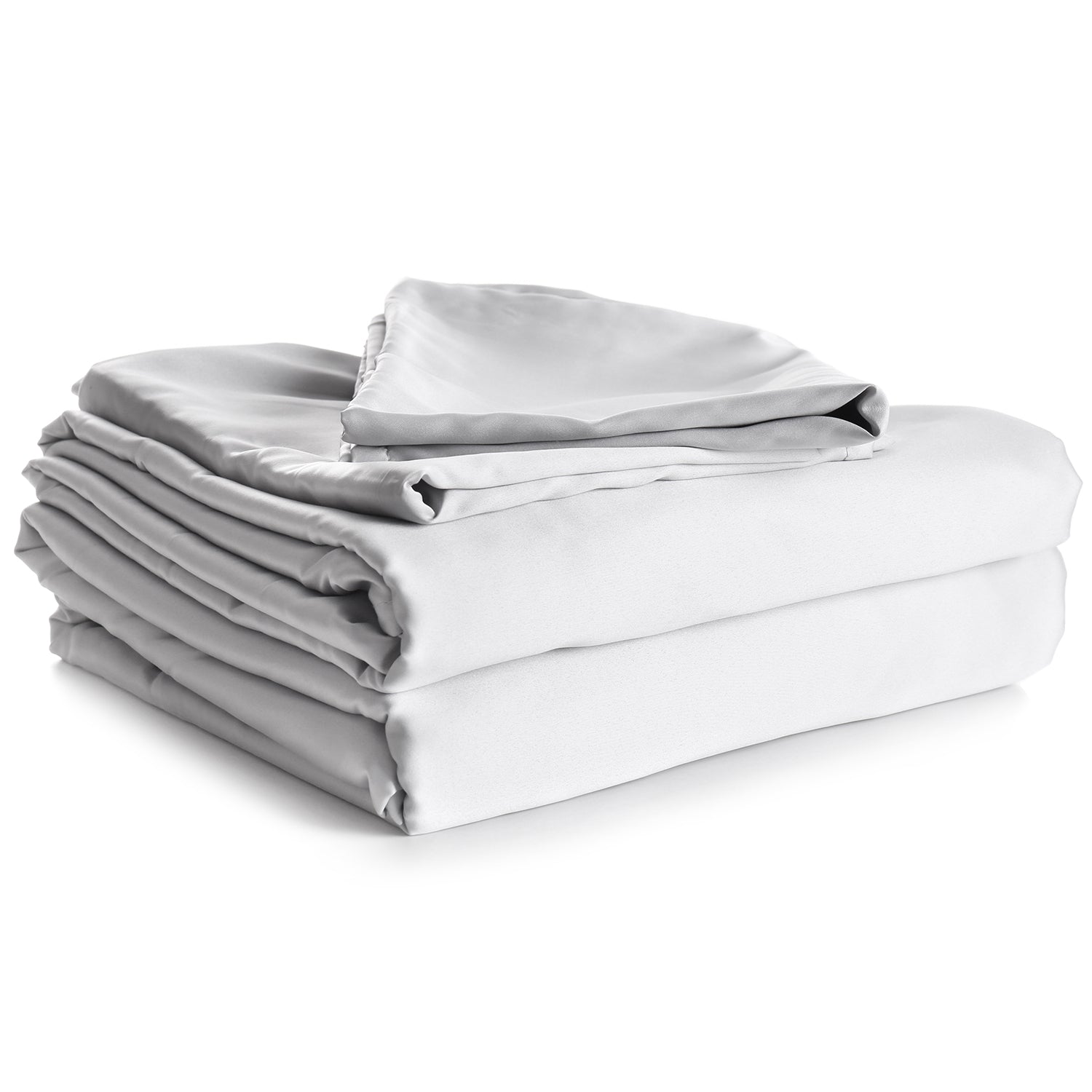 Ensemble de Draps 100% Coton, 450 Fils au Pouce Carré, Grandeur King, Blanc - Simple Boutique