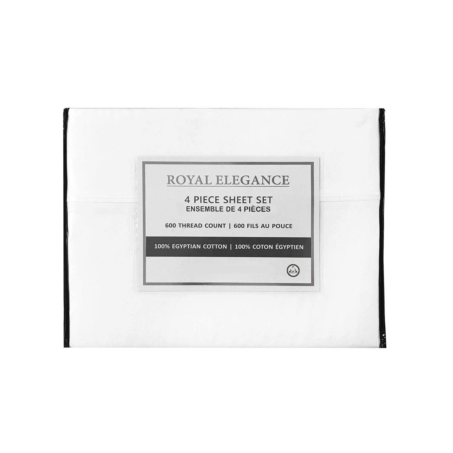 Ensemble de Draps 100% Coton Égyptien, 600 Fils par Pouce, Blanc (2 Grandeurs Disponible) - Simple Boutique