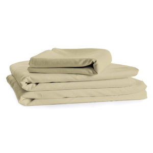 Ensemble de Draps en Microfibre, Infroissable, Grandeur Twin, Beige - Simple Boutique