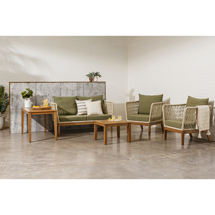 Ensemble de Mobilier Extérieur Line 5 Morceaux, Fabriqué en Bois d'eucalyptus - Simple Boutique