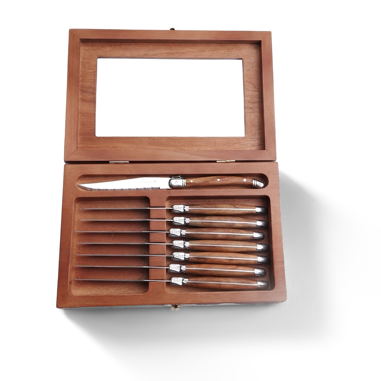 Ensemble de couteaux à steak Laguiole, 8 pièces avec coffret en bois - Simple Boutique