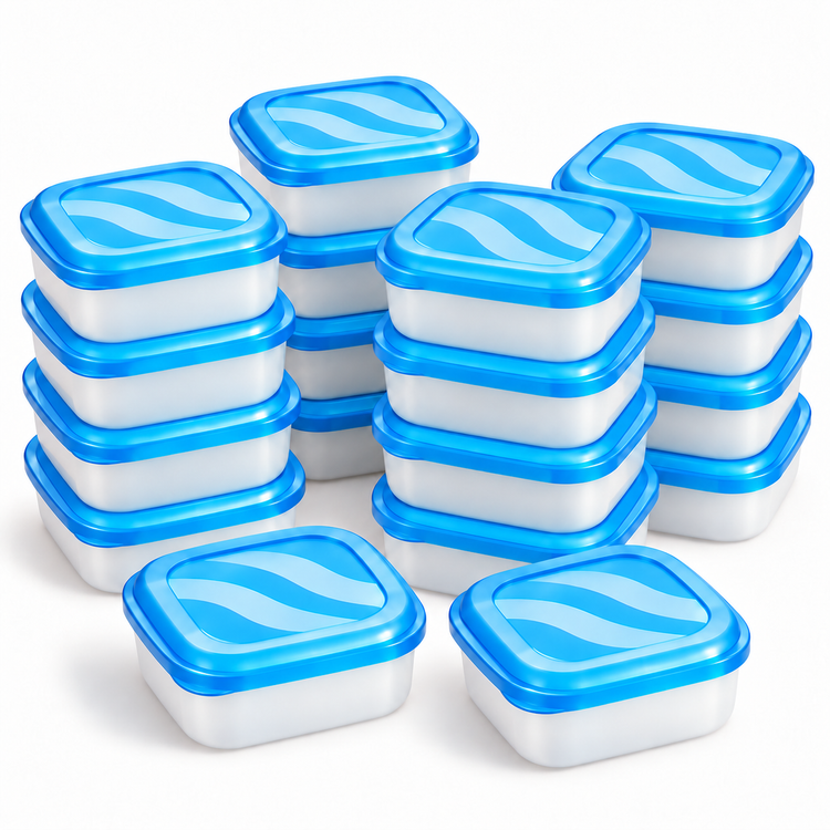 EraWare Contenants Carrés de Conservation Alimentaire 180 ml, 6 oz, avec Couvercle, Fabriqués au Canada, Lot de 18 - Simple Boutique