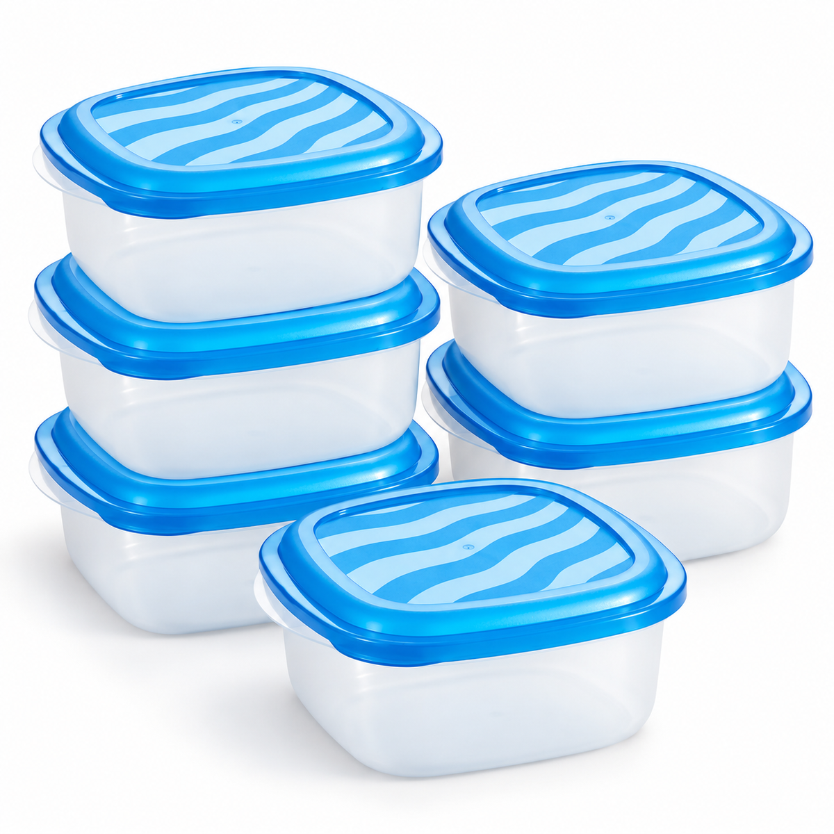 EraWare Contenants Carrés de Conservation Alimentaire 1,83 L, 62 oz, avec Couvercle, Fabriqués au Canada, Lot de 6 - Simple Boutique