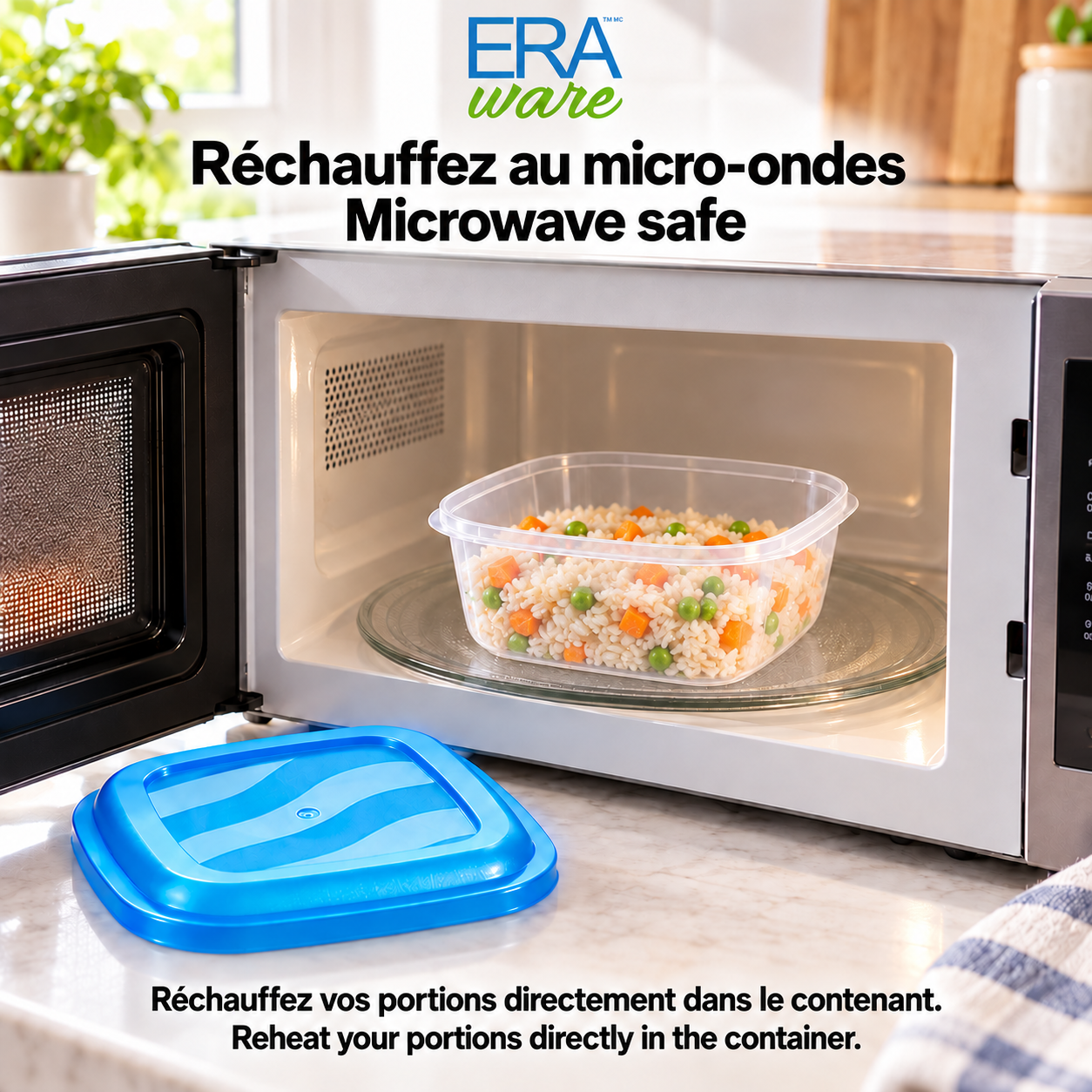 EraWare Contenants Carrés de Conservation Alimentaire 470 ml, 16 oz, avec Couvercle, Fabriqués au Canada, Lot de 18 - Simple Boutique