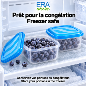 EraWare Contenants Carrés de Conservation Alimentaire 470 ml, 16 oz, avec Couvercle, Fabriqués au Canada, Lot de 18 - Simple Boutique