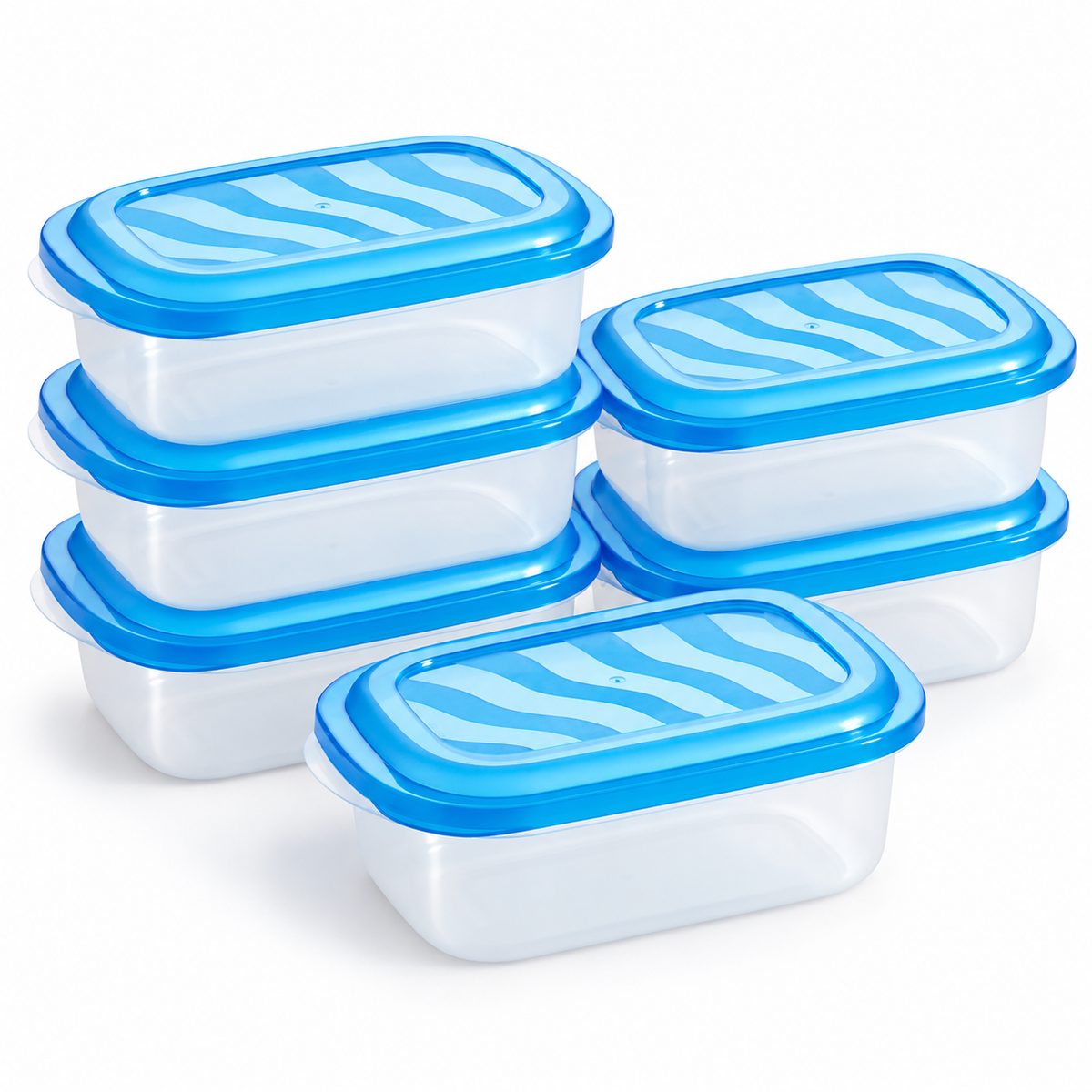 EraWare Contenants Rectangulaires de Conservation Alimentaire 1,27 L, 43 oz, avec Couvercle, Fabriqués au Canada, Lot de 6 - Simple Boutique