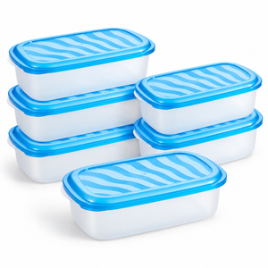 EraWare Contenants Rectangulaires de Conservation Alimentaire 4,17 L, 141 oz, avec Couvercle, Fabriqués au Canada, Lot de 6 - Simple Boutique