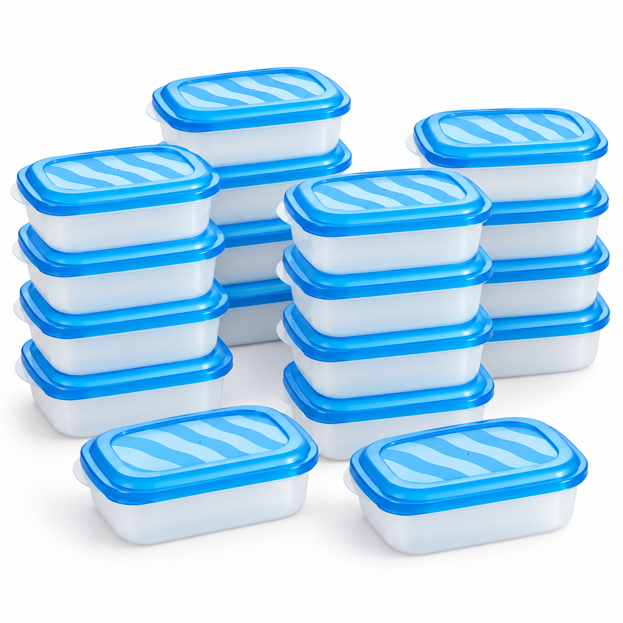 EraWare Contenants Rectangulaires de Conservation Alimentaire 650 ml, 22 oz, avec Couvercle, Fabriqués au Canada, Lot de 18 - Simple Boutique