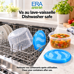EraWare Contenants Ronds de Conservation Alimentaire 800 ml, 27 oz, avec Couvercle, Fabriqués au Canada, Lot de 18 - Simple Boutique