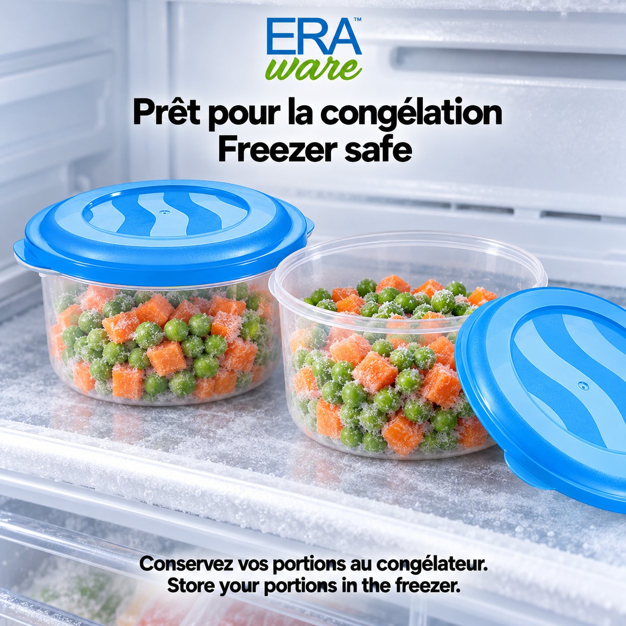 EraWare Contenants Ronds de Conservation Alimentaire 800 ml, 27 oz, avec Couvercle, Fabriqués au Canada, Lot de 18 - Simple Boutique