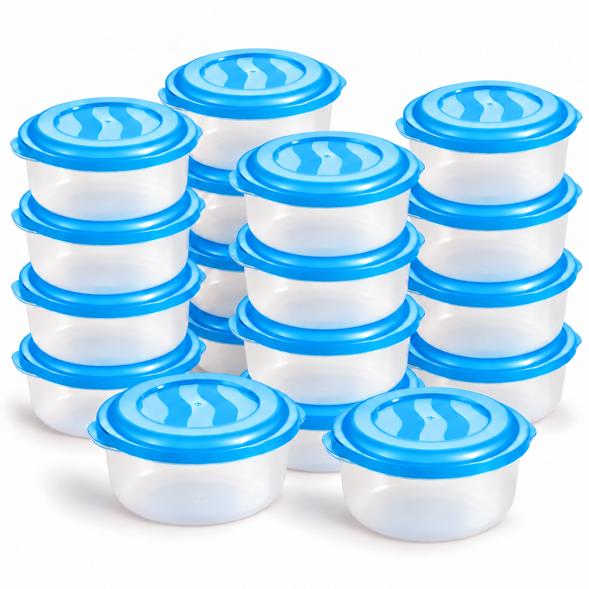 EraWare Contenants Ronds de Conservation Alimentaire 800 ml, 27 oz, avec Couvercle, Fabriqués au Canada, Lot de 18 - Simple Boutique