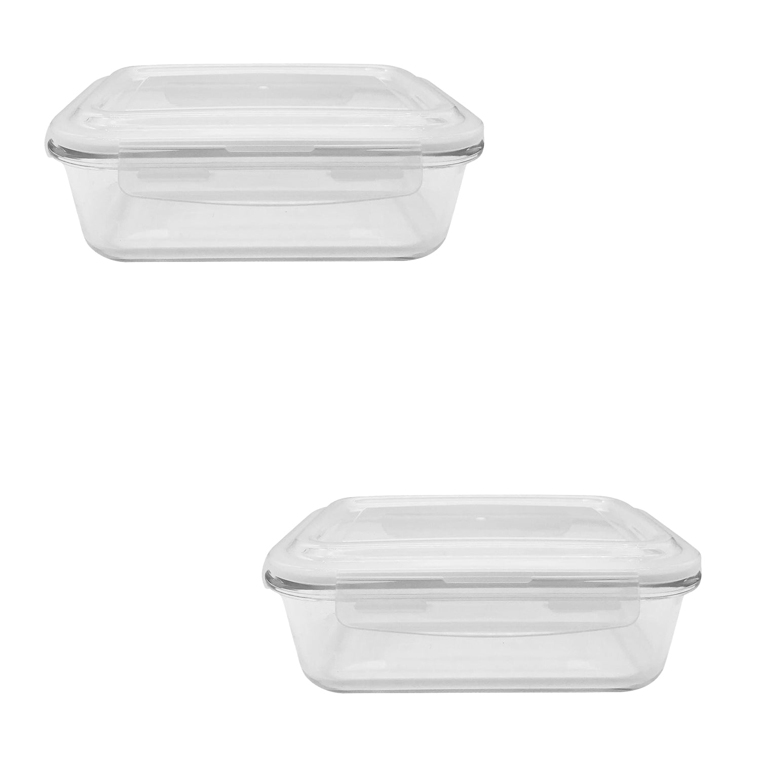 EraWare - Ensemble de 2 Contenants en Verre Borosilicate, Hermétique et Étanche, Vont au Four, 1520 ml - Simple Boutique