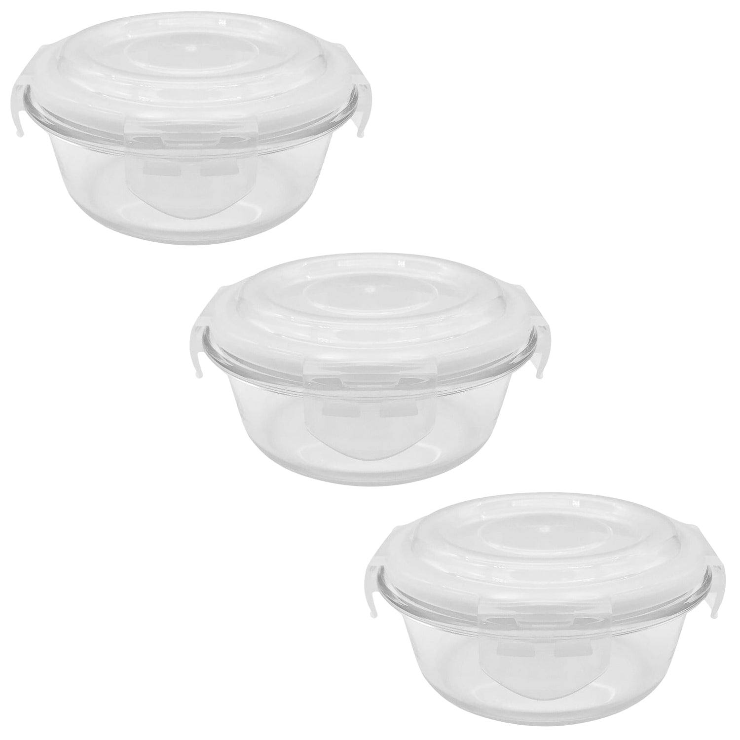 EraWare - Ensemble de 3 Contenants en Verre Borosilicate, Hermétique et Étanche, Vont au Four, 400 ml - Simple Boutique