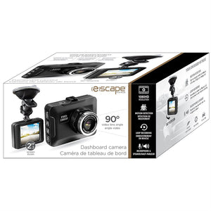 Escape - Caméra pour Tableau de Bord/DashCam, Écran de 2.2", 1080HD, Détection de Mouvement, Noir - Simple Boutique