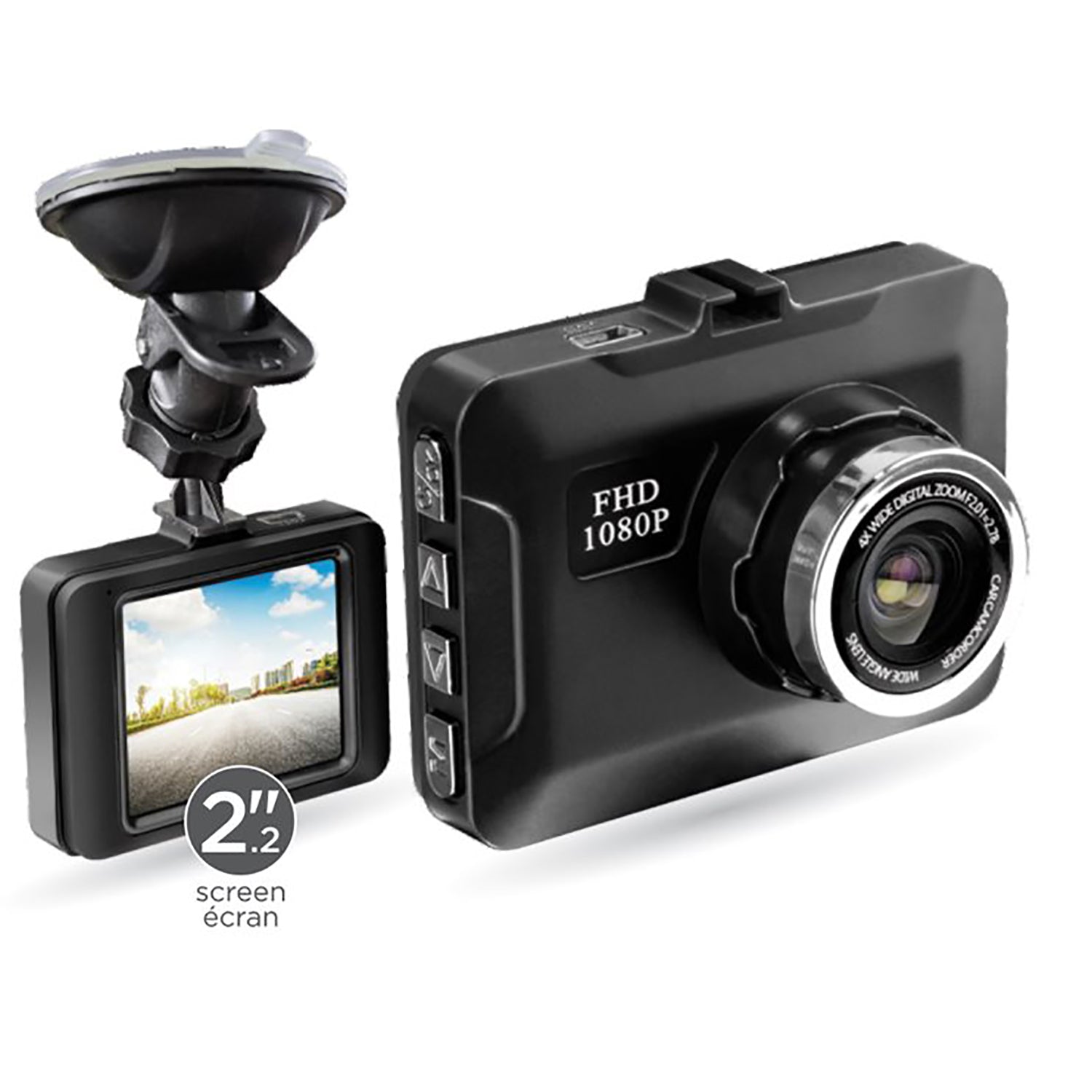 Escape - Caméra pour Tableau de Bord/DashCam, Écran de 2.2", 1080HD, Détection de Mouvement, Noir - Simple Boutique