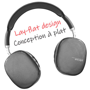 Escape Casque d'Écoute Sans Fil avec Radio FM, Lecteur Micro SD et Microphone, Gris - Simple Boutique
