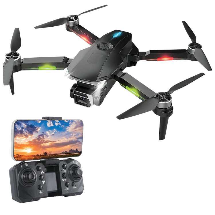 Escape Drone GPS Pliable à Double Caméra avec Retour Automatique et Lumières DEL - Simple Boutique