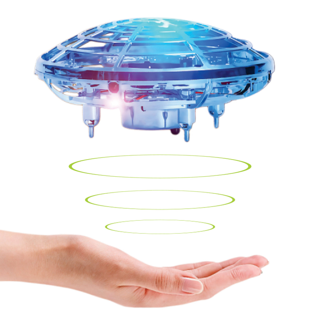 Escape Drone OVNI à Commande Gestuelle avec Lumières DEL et Évitement d'Obstacles, Bleu - Simple Boutique
