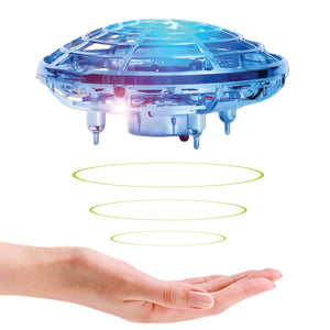 Escape Drone OVNI à Commande Gestuelle avec Lumières DEL et Évitement d'Obstacles, Bleu - Simple Boutique