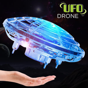 Escape Drone OVNI à Commande Gestuelle avec Lumières DEL et Évitement d'Obstacles, Bleu - Simple Boutique